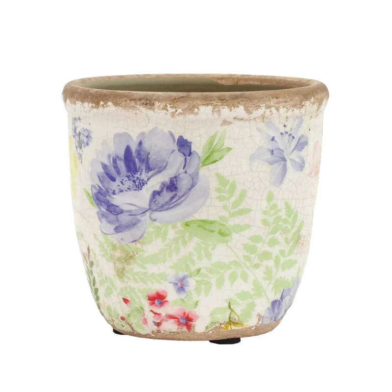 Ceramic Planter - Pastel Floral 10.5cm