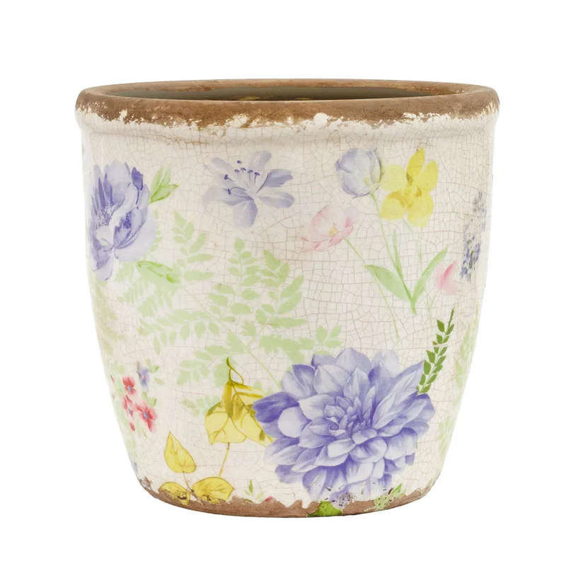 Ceramic Planter - Pastel Floral 16cm