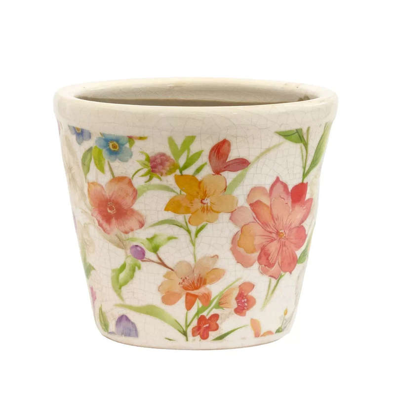 Ceramic Planter - Tropical Floral 11cm
