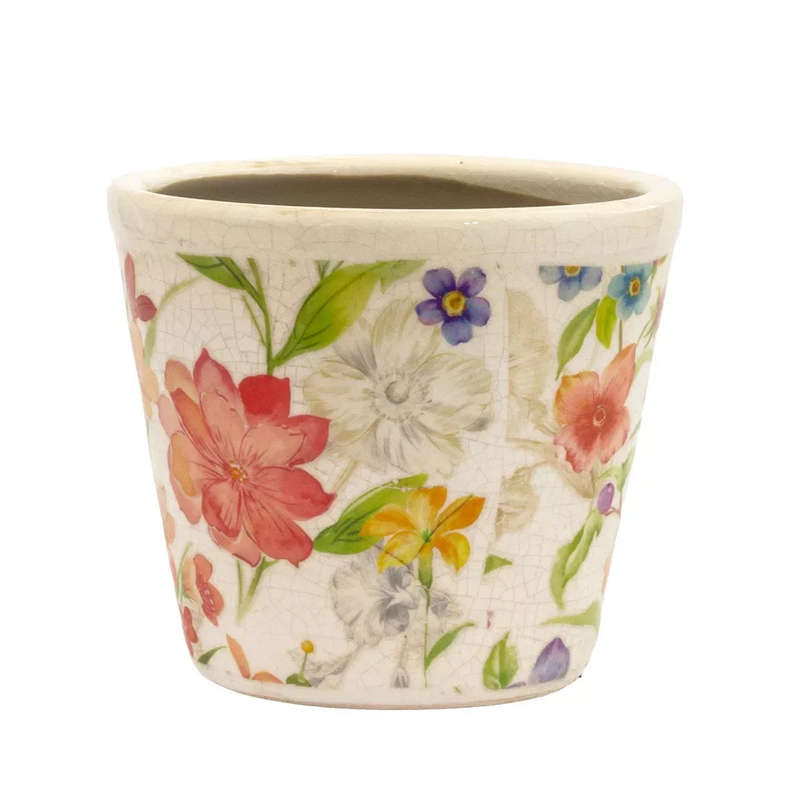 Ceramic Planter - Tropical Floral 11cm