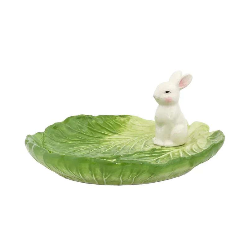 Ceramic Plate - Cabbage & Bunny