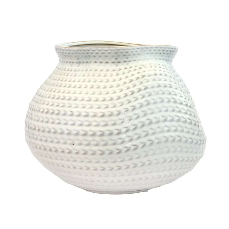 Ceramic Pot - Woven Basket 20cm