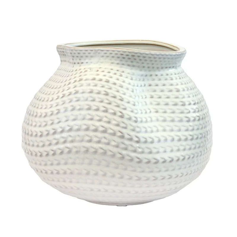 Ceramic Pot - Woven Basket 20cm
