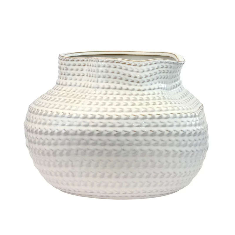 Ceramic Pot - Woven Basket 22cm