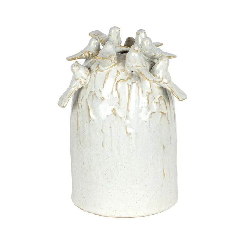 Ceramic Vase - Bird Flock 21cm