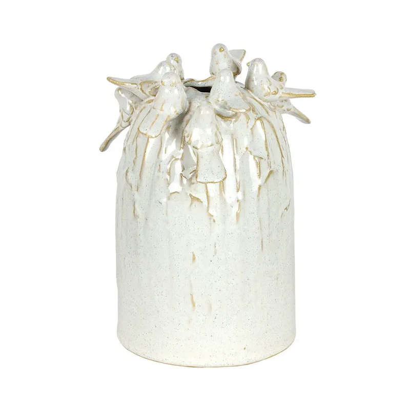 Ceramic Vase - Bird Flock 21cm