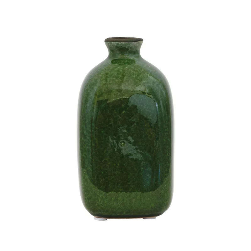 Ceramic Vase - Green Squared Posy 14cm