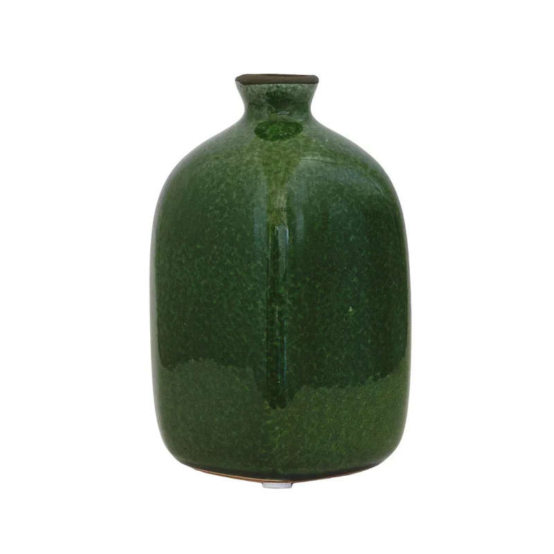 Ceramic Vase - Green Squared Posy 14cm