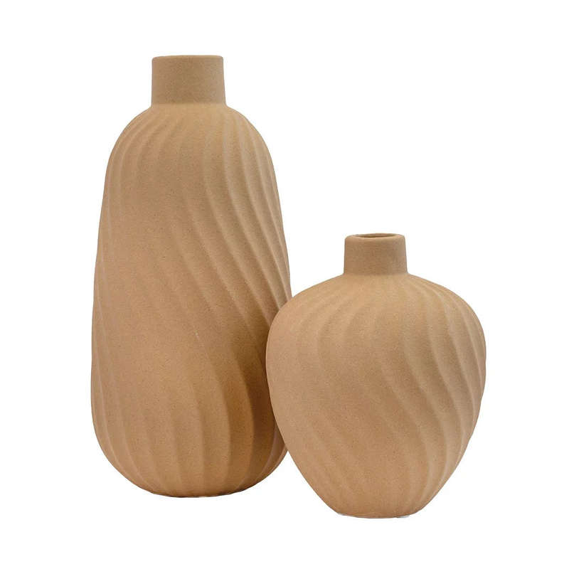 Ceramic Vase -  Terracotta Swirl 29cm