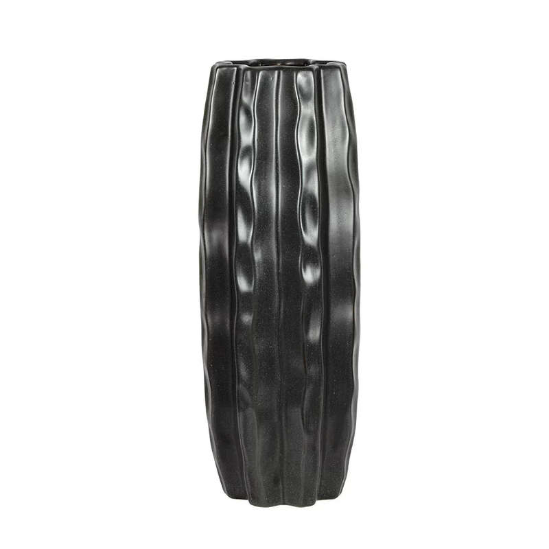 Ceramic Vase - Textured Charcoal 37cm