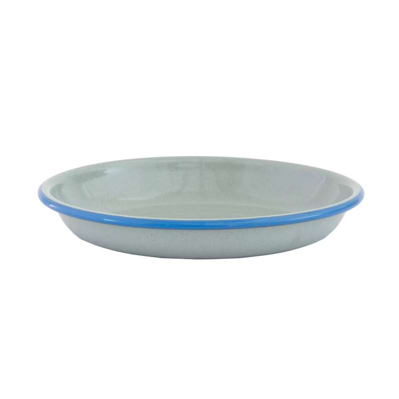 Deep Dish - Enamel Duckegg Blue Rim 19cm