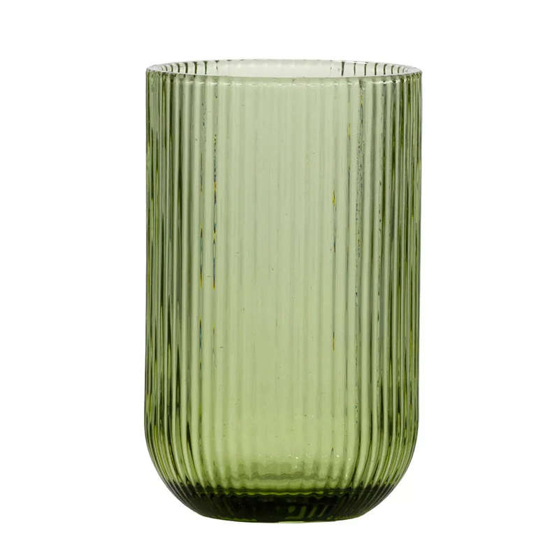 Drinking Glass - Lines Green 410ml