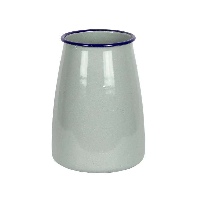 Enamel Canister - Duckegg Blue Rim