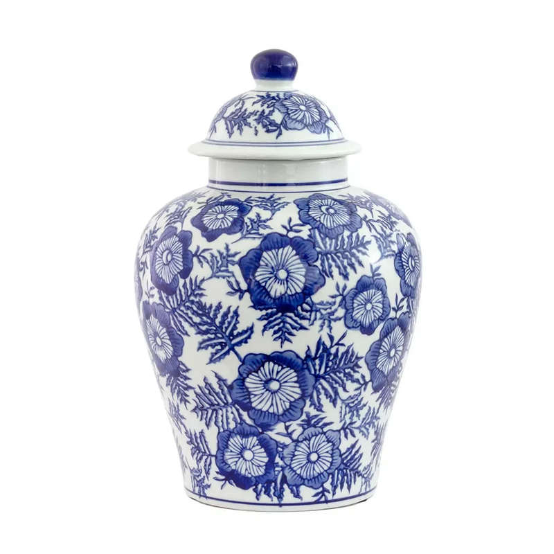 Ginger Jar - Blue & White Floral 27cm
