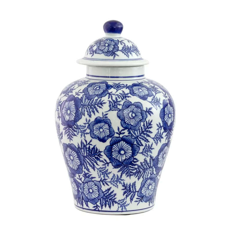 Ginger Jar - Blue & White Floral 27cm