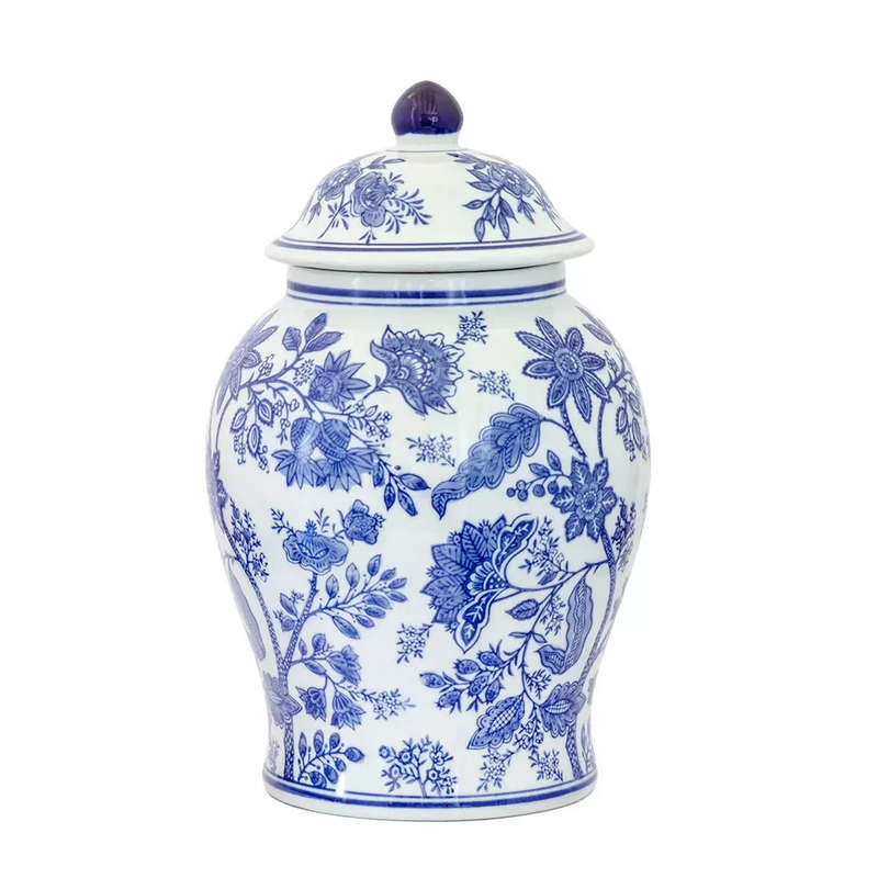 Ginger Jar - Blue & White Floral 36cm