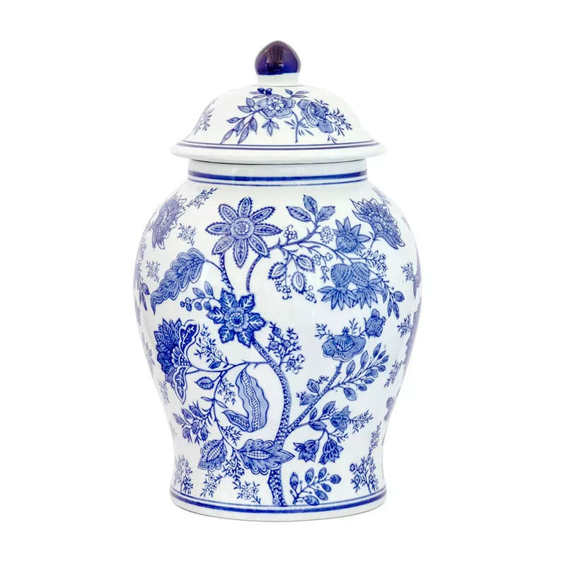 Ginger Jar - Blue & White Floral 36cm