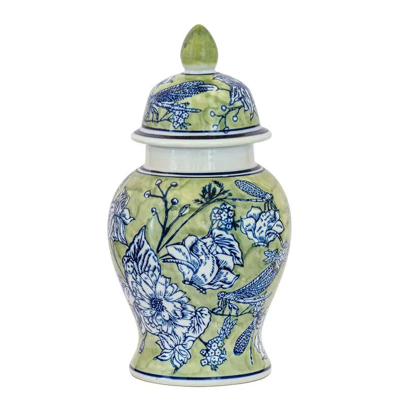 Ginger Jar - Green & Blue 29cm