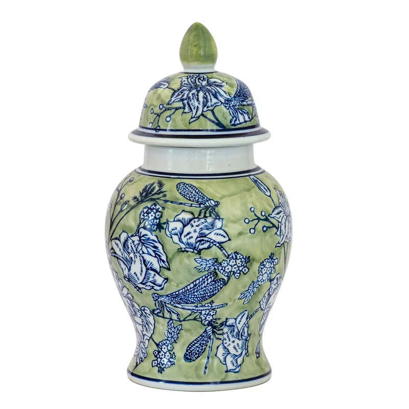 Ginger Jar - Green & Blue 29cm