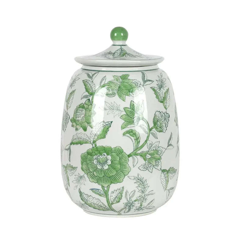Ginger Jar - Green Floral Pod 25cm