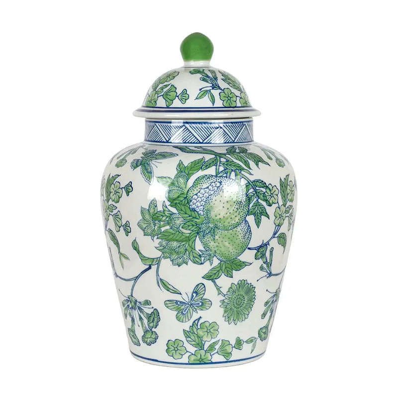 Ginger Jar - Green Pomegranates 34cm