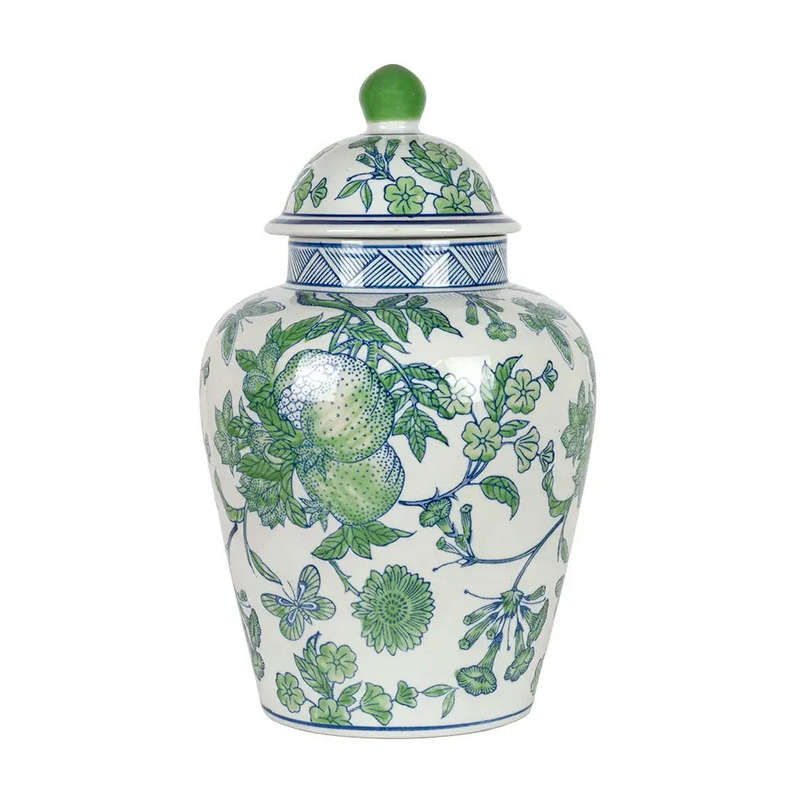 Ginger Jar - Green Pomegranates 34cm