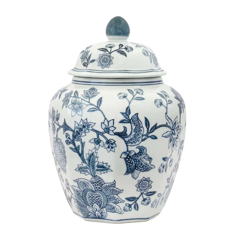 Ginger Jar - Grey Blue Octo 30cm