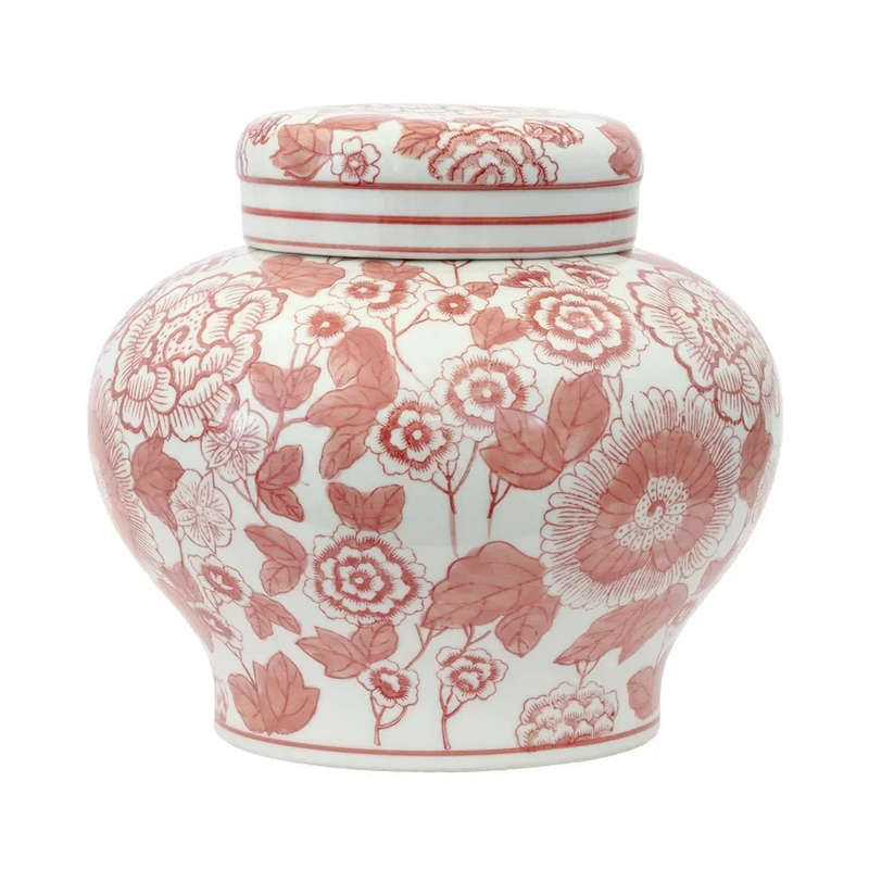 Ginger Jar - Reds Flat Top 20cm