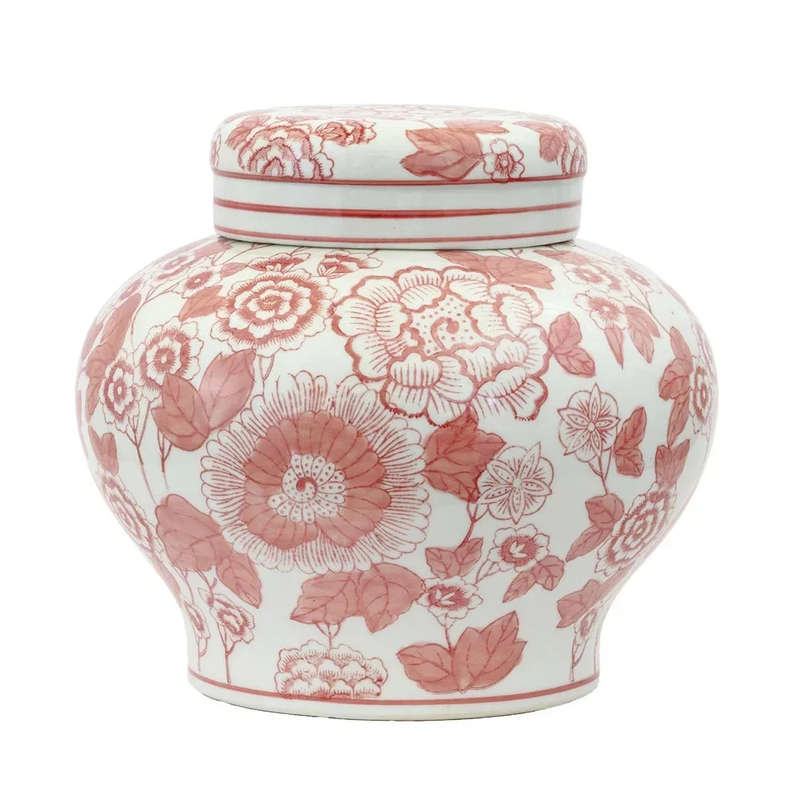 Ginger Jar - Reds Flat Top 20cm