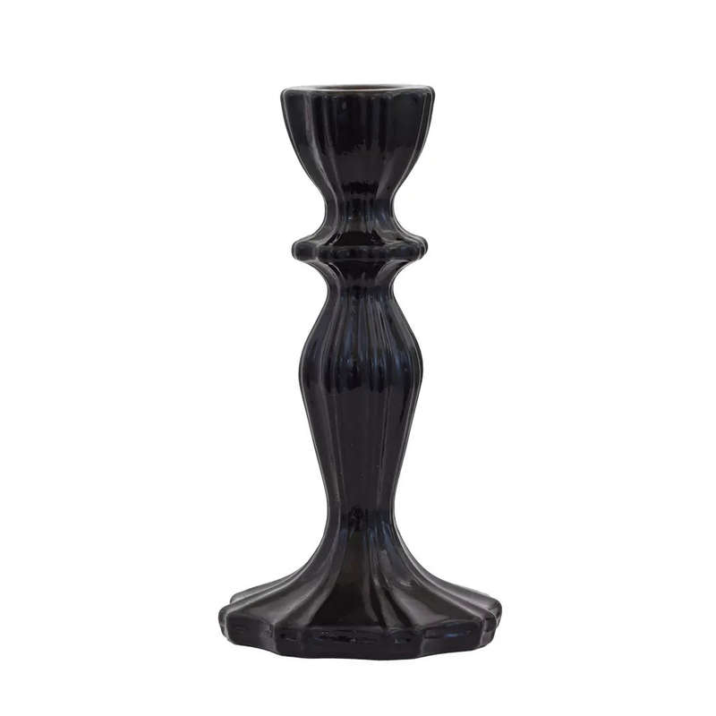 Glass Candlestick - Royal Ebony