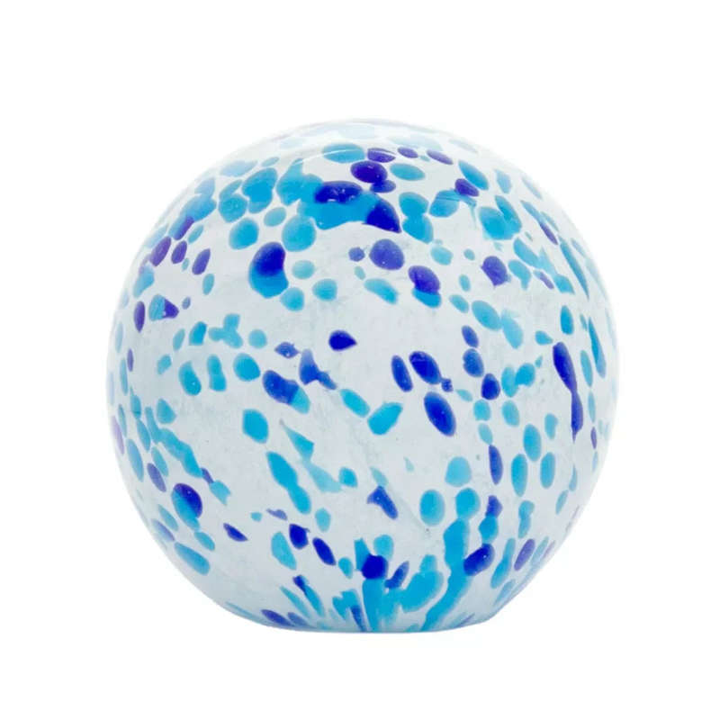 Glass Ornament - Blue Dots 8cm