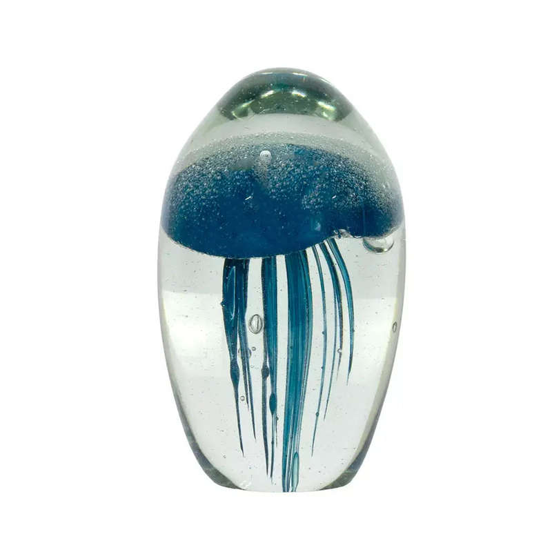Glass Ornament - Deep Blue Jellyfish 11cm