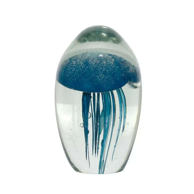 Glass Ornament - Deep Blue Jellyfish 11cm