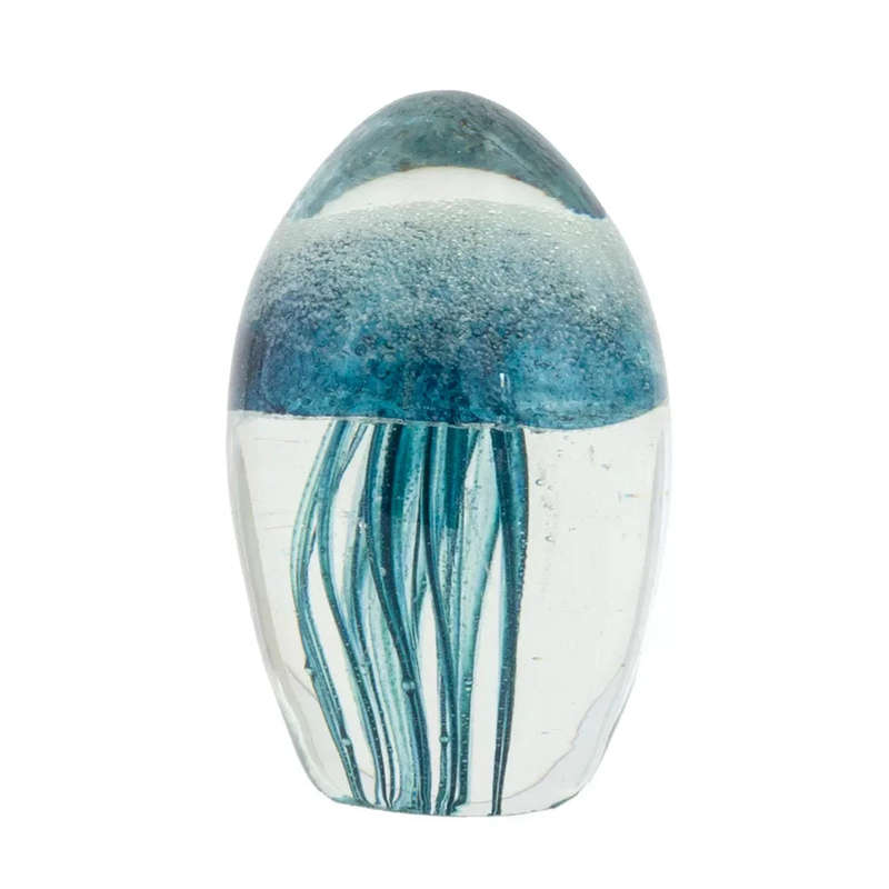 Glass Ornament - Deep Blue Jellyfish