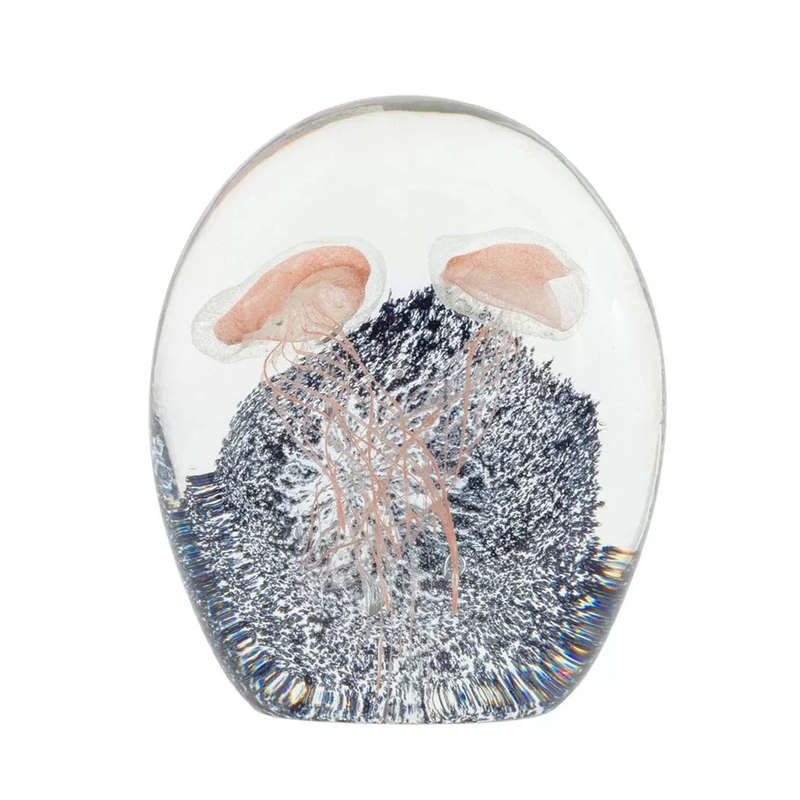 Glass Ornament - Duo Jellyfish Peachy Pink