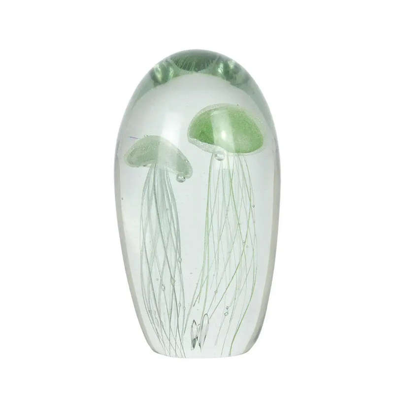 Glass Ornament - Jellyfish Mint Green Duo 16cm