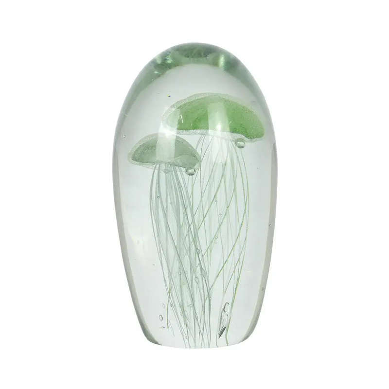 Glass Ornament - Jellyfish Mint Green Duo 16cm
