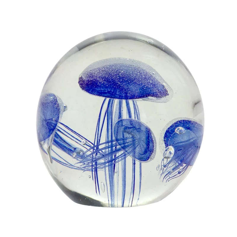 Glass Ornament - Ocean of Jellyfish Blue