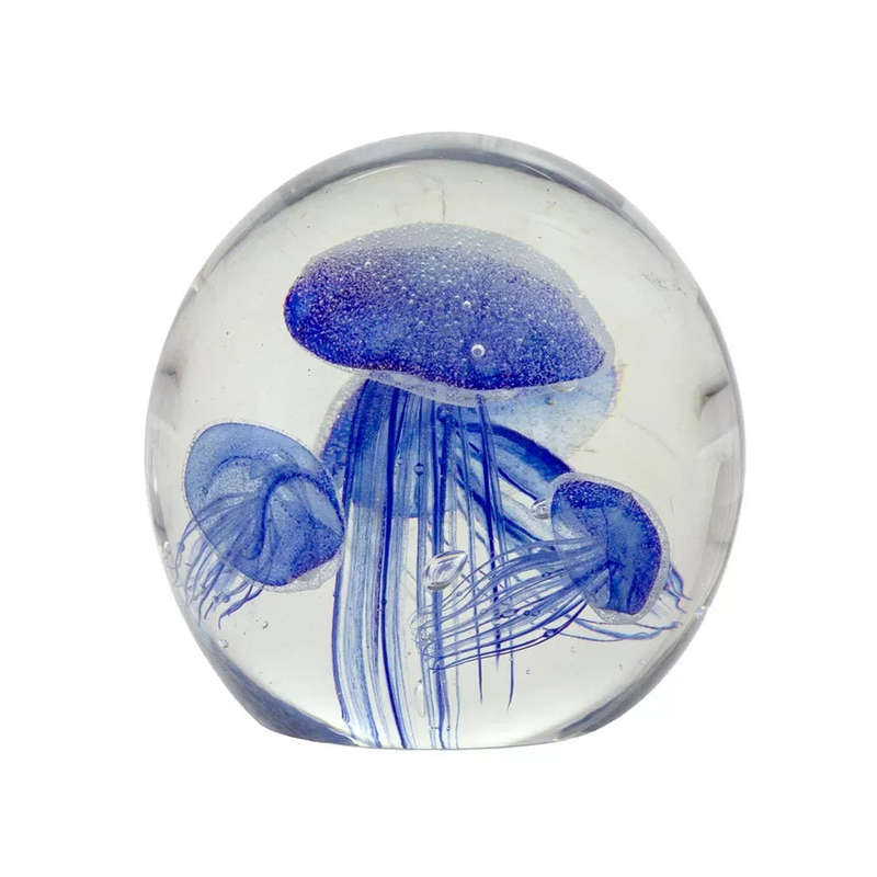 Glass Ornament - Ocean of Jellyfish Blue