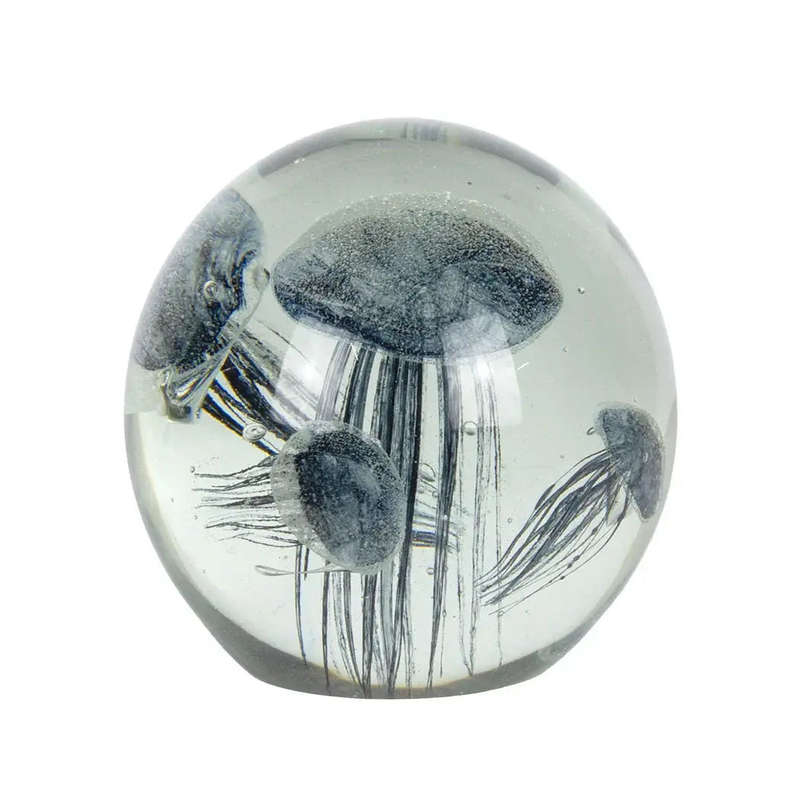 Glass Ornament - Ocean of Jellyfish Charcoal
