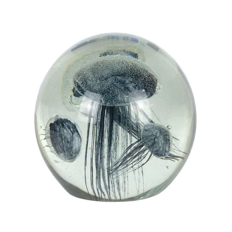 Glass Ornament - Ocean of Jellyfish Charcoal