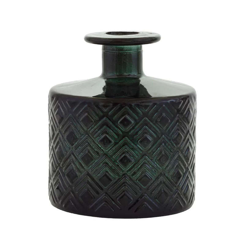Glass Vase - Green Grey Textured 11cm