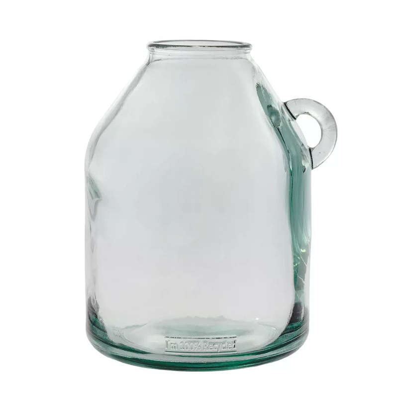 Glass Vase - Recycled Material Clear Jug 26cm