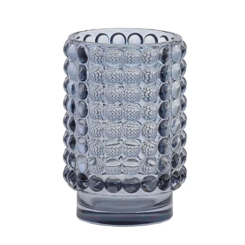 Glass Votive - Blue-Grey Tall 13cm
