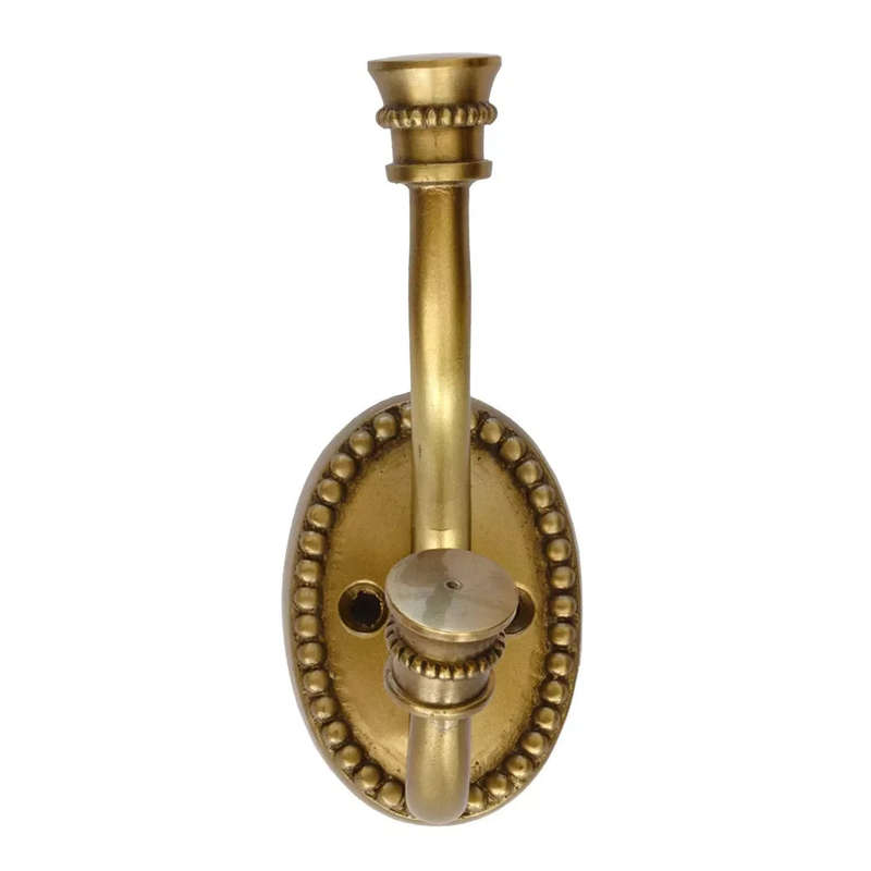 Hook - Oval Beaded Brass