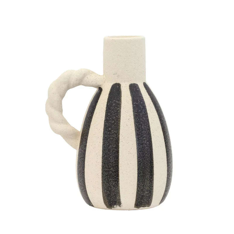 Jug - Beige with Black Lines 17cm