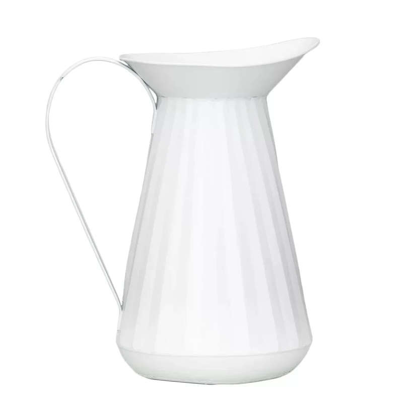 Metal Jug - White Vintage 29.5cm