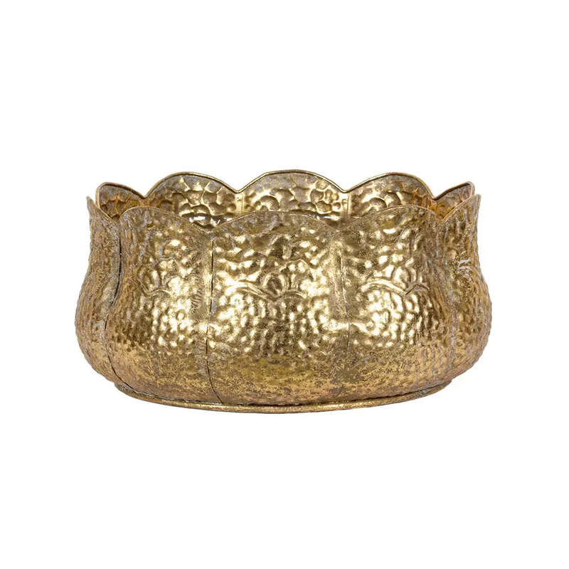Metal Pot - Golden Flower 14x30