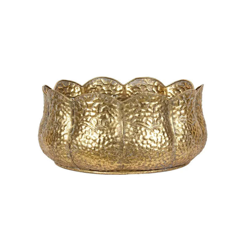 Metal Pot - Golden Flower 14x30