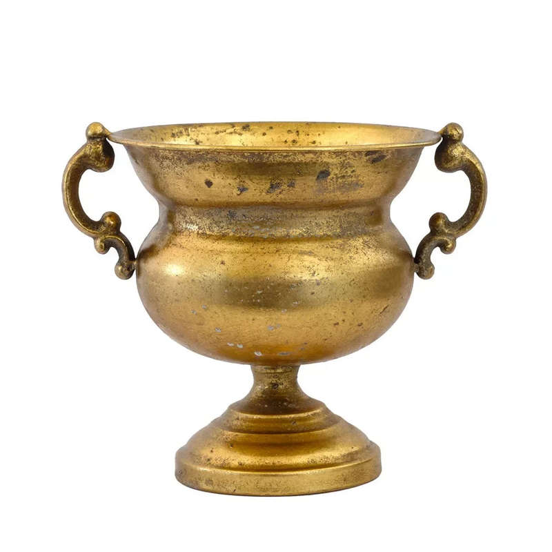 Metal Vase - Gold Handled Layered Fatty (Vase Only)